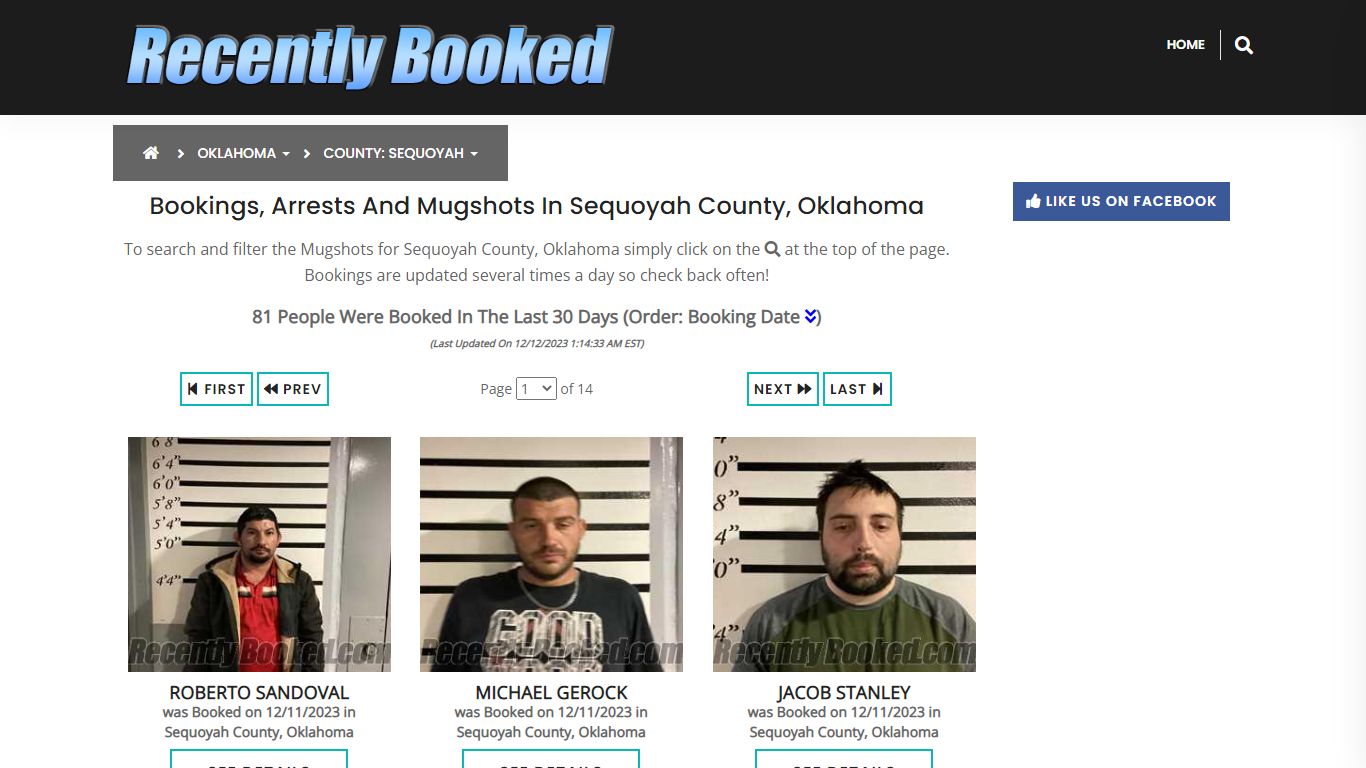 Bookings, Arrests and Mugshots in Sequoyah County, Oklahoma